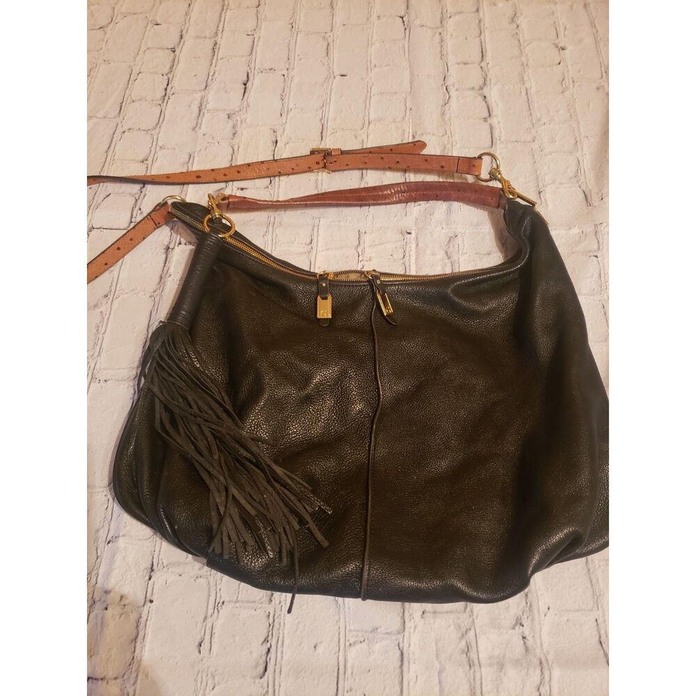 G.I.L.I. Black Leather Shoulder Purse Bag